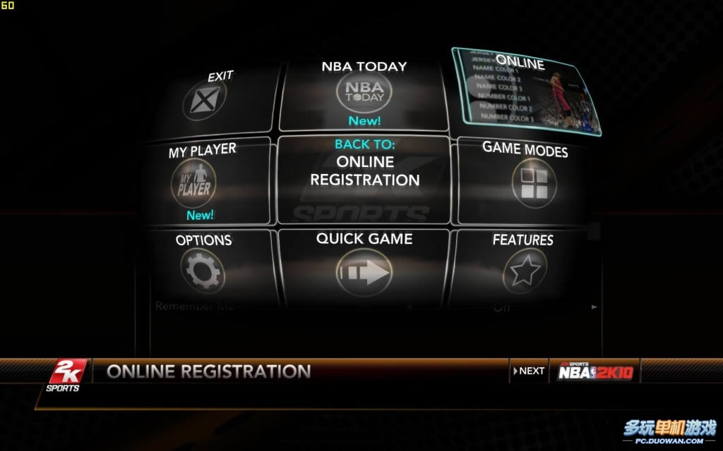 《NBA2K10》可以注册联网 服务器正常