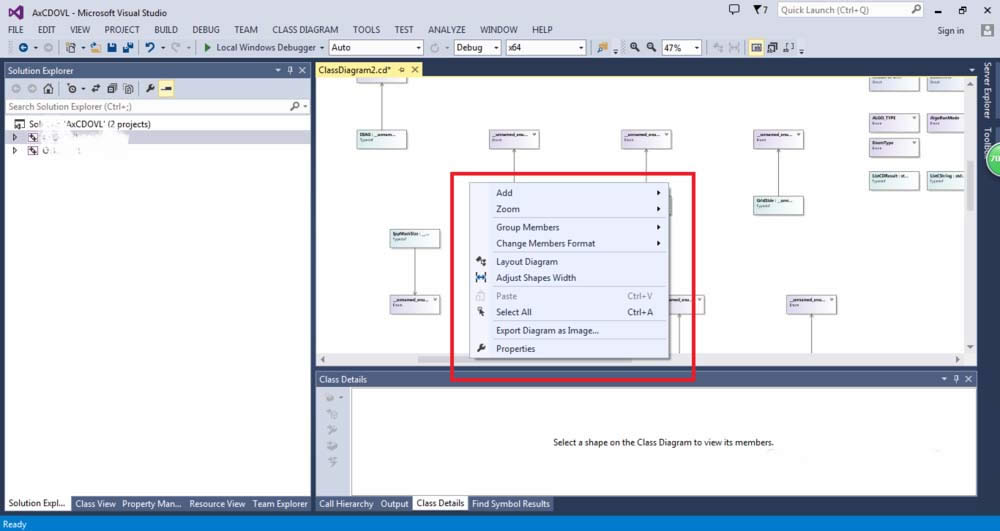 VS2013β鿴ĿClass Diagramͼ?