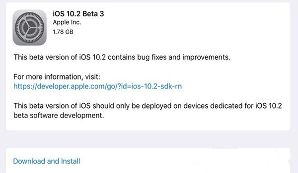 iOS 10.2 Beta 3 iOS 10.2 Beta 3ò