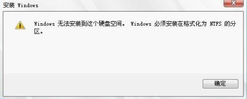 win8ϵͳװʱʾWindows밲װNTFSΰ